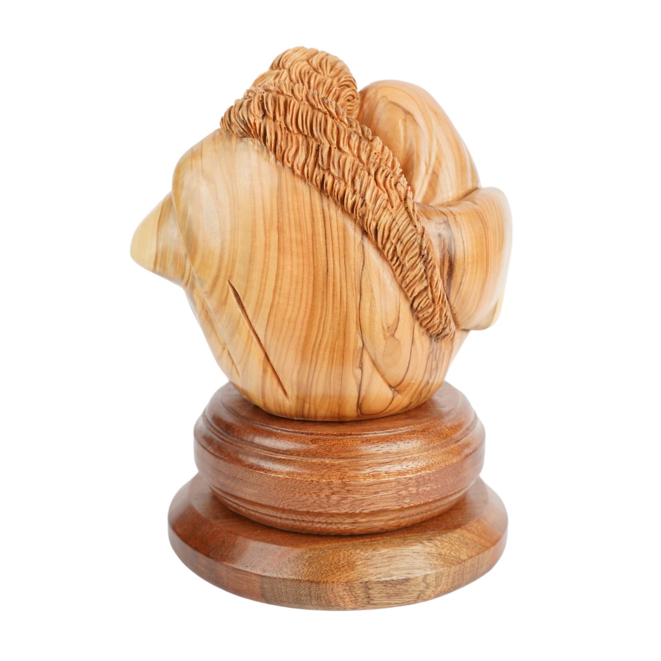 Holy Family in a circle of love – Hand-carved olive wood sculpture from Bethlehem (21 cm)