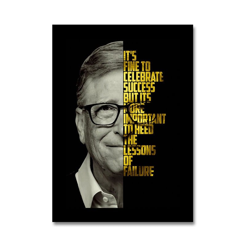 Poster Motivation Zitate Bill Gates Warren Buffet Steve Jobs ·  Wand Deko Print  · ohne Rahmen